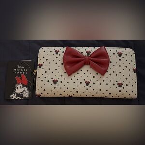 Disney Polka Dot Wallet with Red Bow